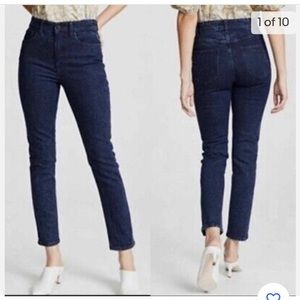 Rebecca Taylor High Rise Slim Straight Leg Jeans Sz 25. Dark wash denim